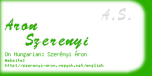 aron szerenyi business card